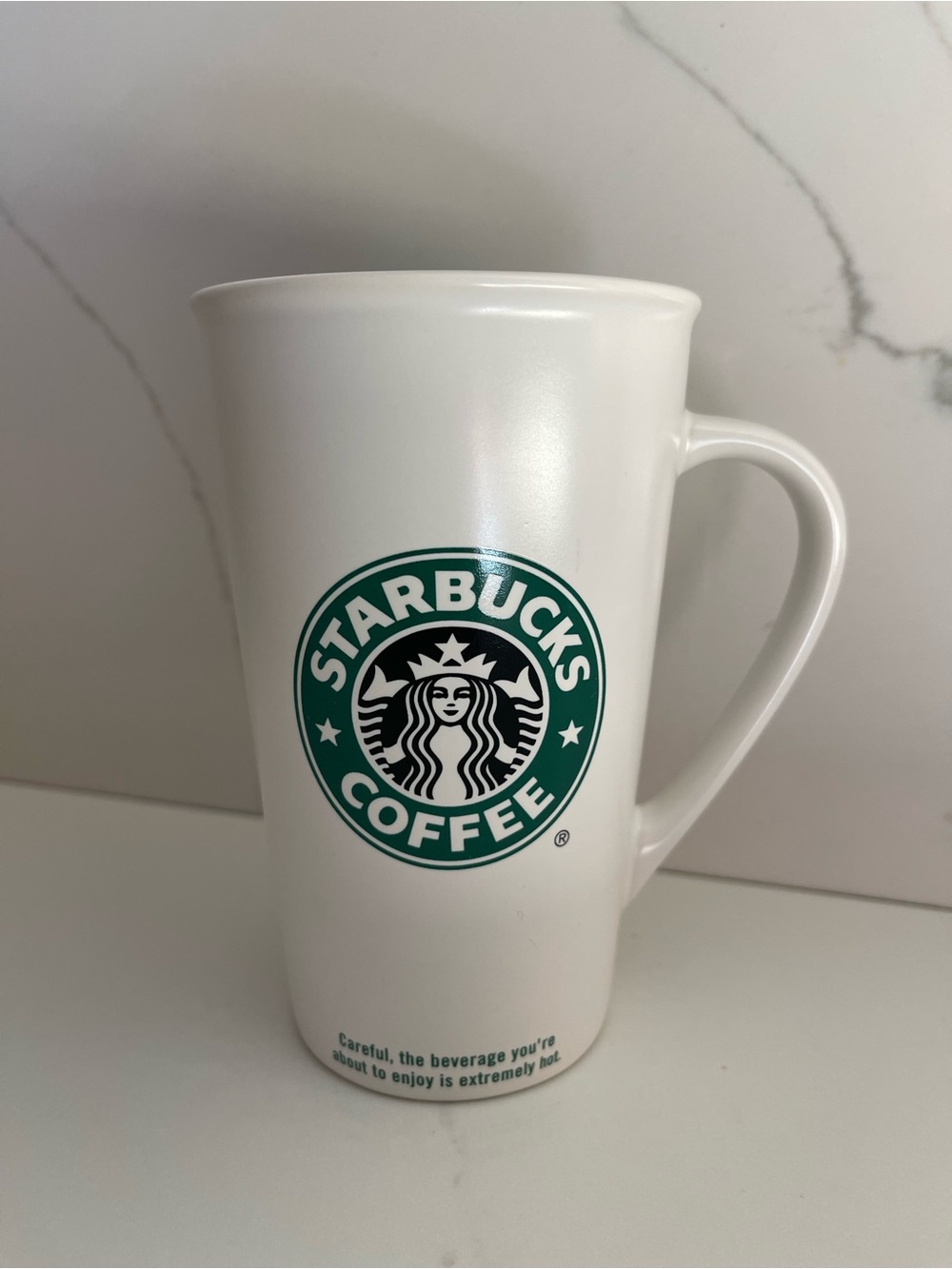 Starbucks Coffee SUPER RARE Vintage circa 2005 Tall White Signature Coffee Cup